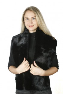 Black mink fur scarf-stole